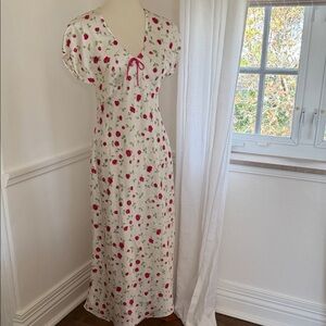 Floral Natori White and Pink Women's slip dress nightgown